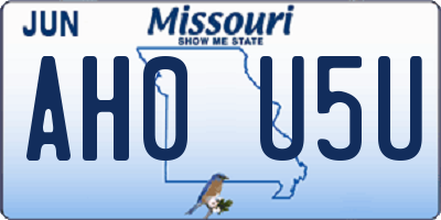 MO license plate AH0U5U