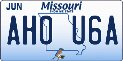 MO license plate AH0U6A