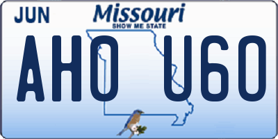 MO license plate AH0U6O