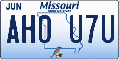 MO license plate AH0U7U