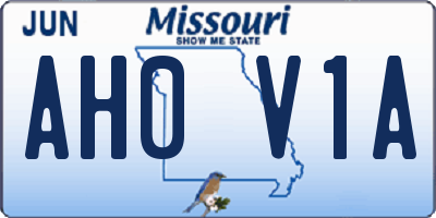 MO license plate AH0V1A