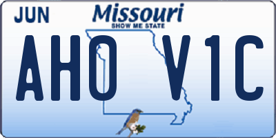 MO license plate AH0V1C