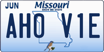 MO license plate AH0V1E