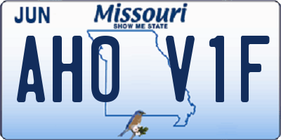 MO license plate AH0V1F