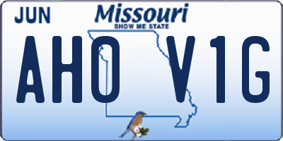 MO license plate AH0V1G