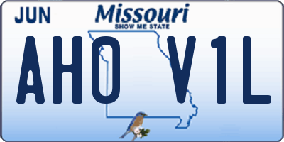 MO license plate AH0V1L