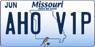 MO license plate AH0V1P