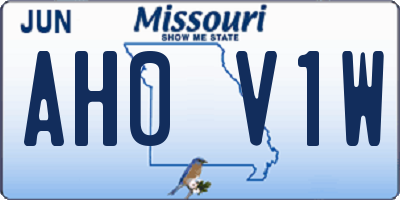 MO license plate AH0V1W