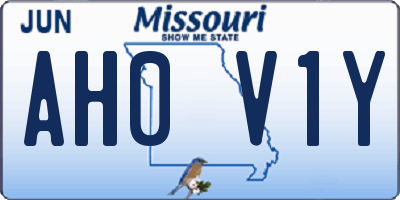 MO license plate AH0V1Y