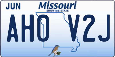 MO license plate AH0V2J