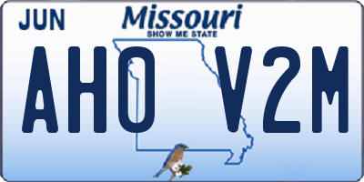 MO license plate AH0V2M
