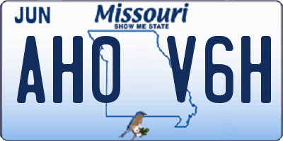 MO license plate AH0V6H