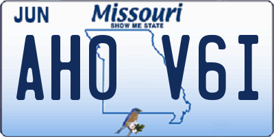 MO license plate AH0V6I