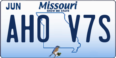 MO license plate AH0V7S