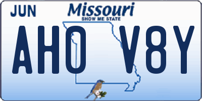 MO license plate AH0V8Y