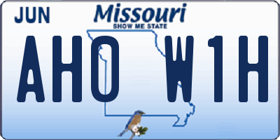 MO license plate AH0W1H