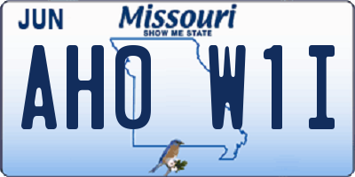 MO license plate AH0W1I