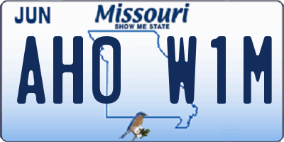 MO license plate AH0W1M