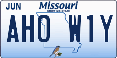 MO license plate AH0W1Y