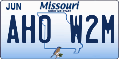 MO license plate AH0W2M