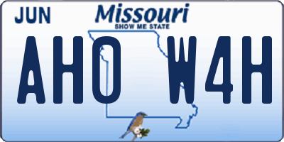 MO license plate AH0W4H