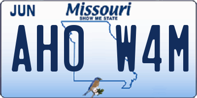 MO license plate AH0W4M