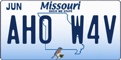 MO license plate AH0W4V