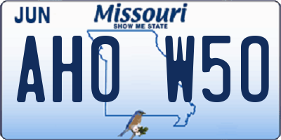 MO license plate AH0W5O