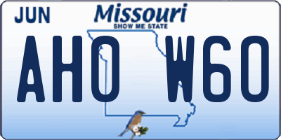 MO license plate AH0W6O