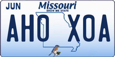 MO license plate AH0X0A