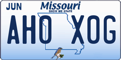 MO license plate AH0X0G