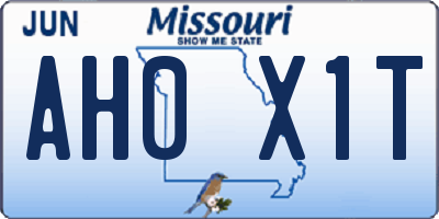 MO license plate AH0X1T