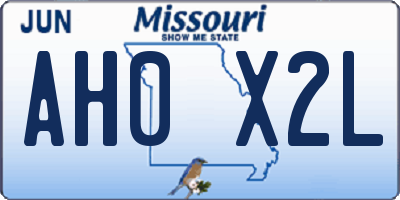 MO license plate AH0X2L