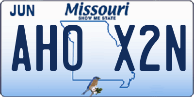 MO license plate AH0X2N