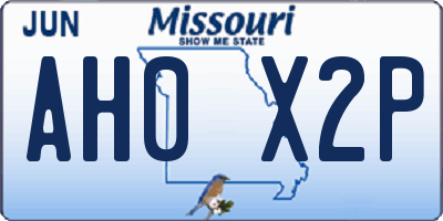 MO license plate AH0X2P