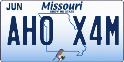 MO license plate AH0X4M