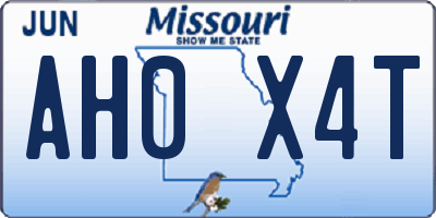 MO license plate AH0X4T