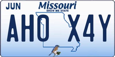 MO license plate AH0X4Y