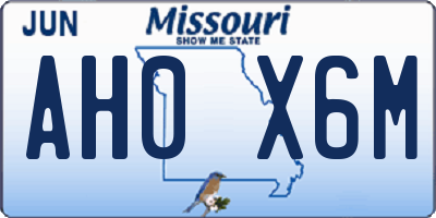 MO license plate AH0X6M