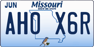 MO license plate AH0X6R