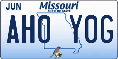 MO license plate AH0Y0G