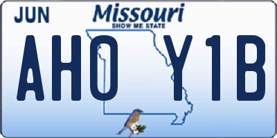 MO license plate AH0Y1B