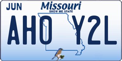 MO license plate AH0Y2L