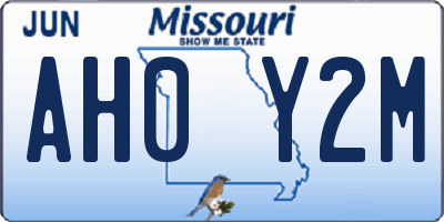 MO license plate AH0Y2M