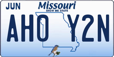 MO license plate AH0Y2N