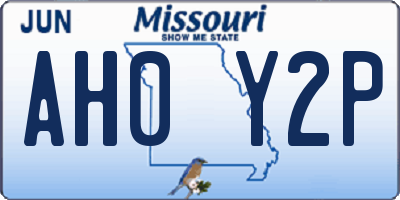 MO license plate AH0Y2P