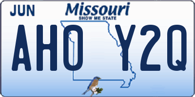 MO license plate AH0Y2Q