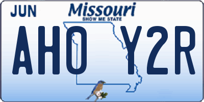 MO license plate AH0Y2R