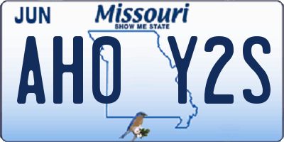 MO license plate AH0Y2S