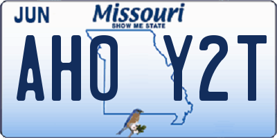 MO license plate AH0Y2T